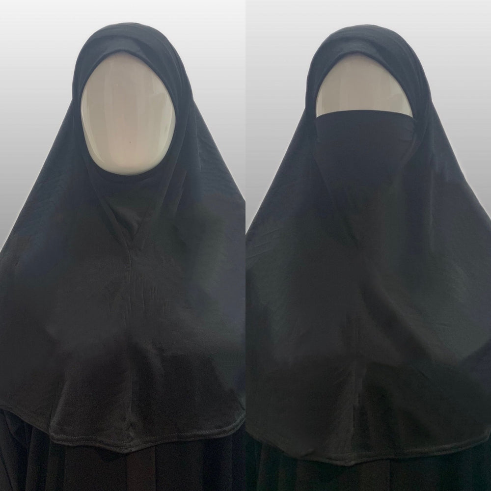 QUALITY BURKHA/KHIMAR 2 in 1 Mask/Veil 5XL Turlu - GREY