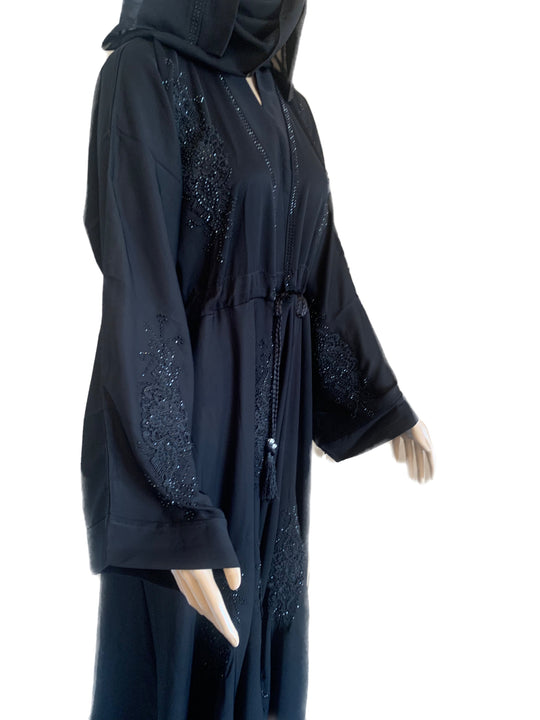 Nida Umbrella Crystal Abaya - TK323