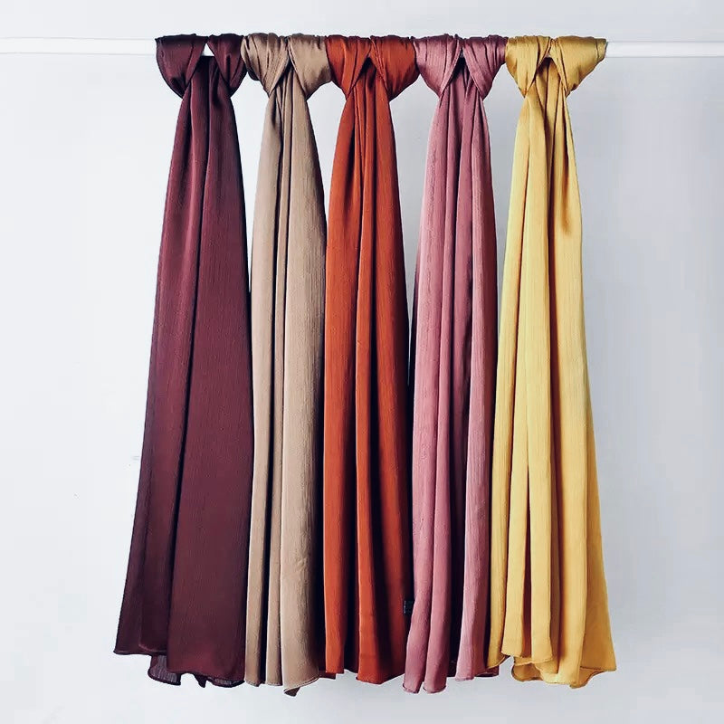 Silk Chiffon Scarf / Hijab - Red 23