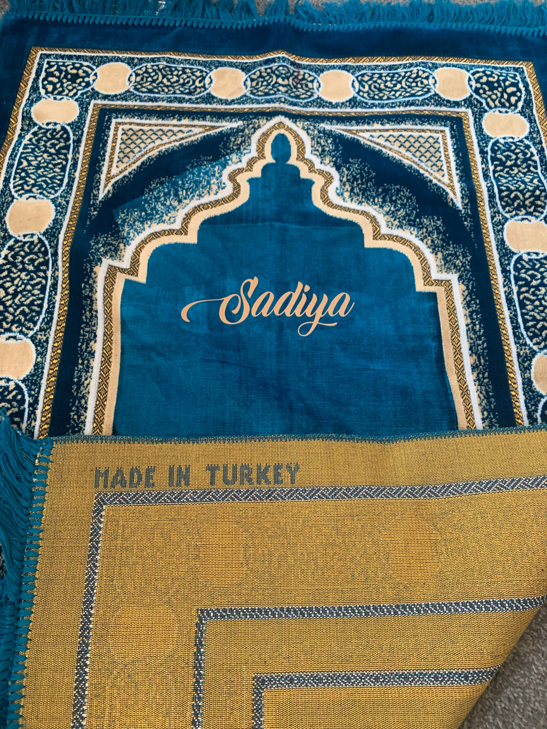 Bordered Kids Medium Prayer Mat matching Adults - kids  W1020 MIX