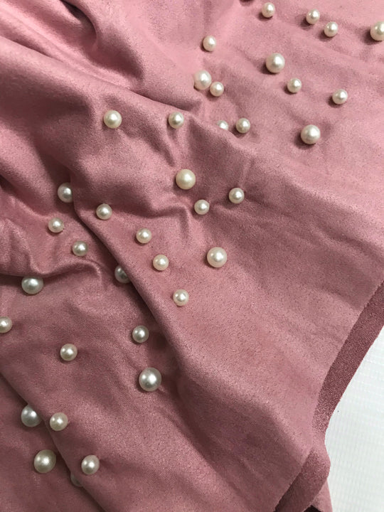 EASY TO WEAR BEADED SUEDE TURBAN/CHEMO HIJAB WRAP TK