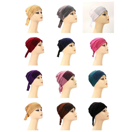 Glitzy Glimmer Hijab Bonnet Cap - Colours