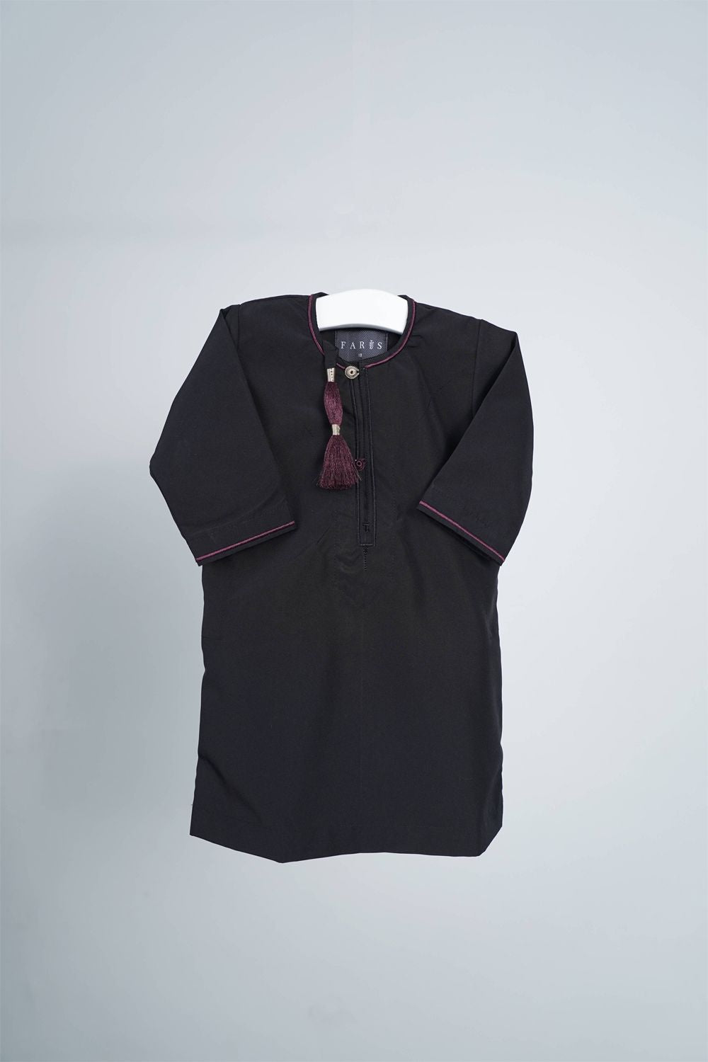 Boys Faris Black & Plum Omani Jubba/Thobe