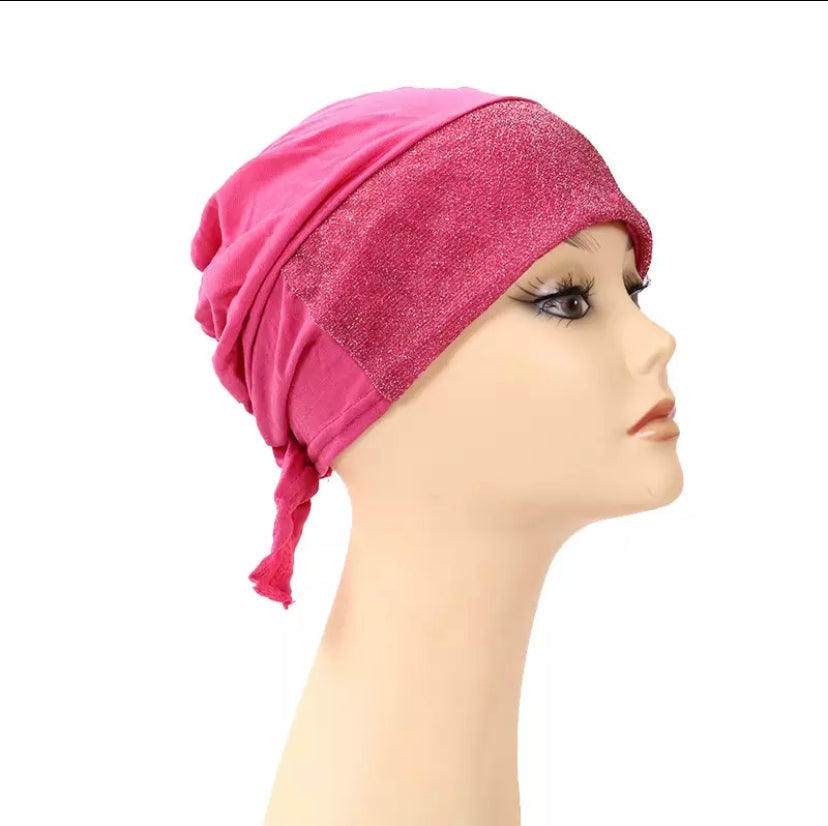 Glitzy Glimmer Hijab Bonnet Cap - Colours