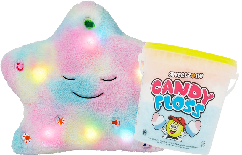 New Candy Floss Dua’ Pillow with Light & Sound – Colours