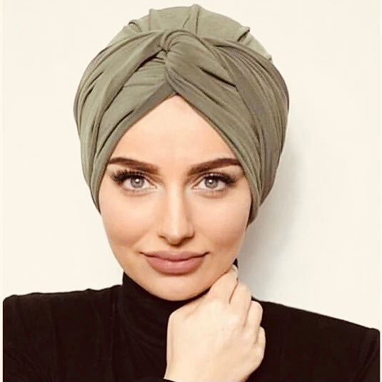 EASY TO WEAR SUEDE TURBAN/CHEMO HIJAB WRAP- TK