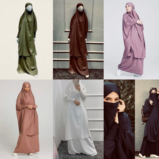 Three piece Jilbab and Niqab set - colours