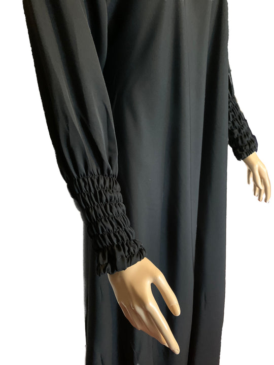 Side zip Nida Umbrella Abaya- Black TK