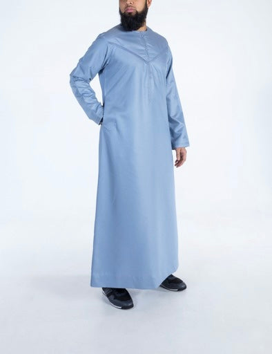 Pleated Al Aniq Thobe/Jubbah - Powder Blue