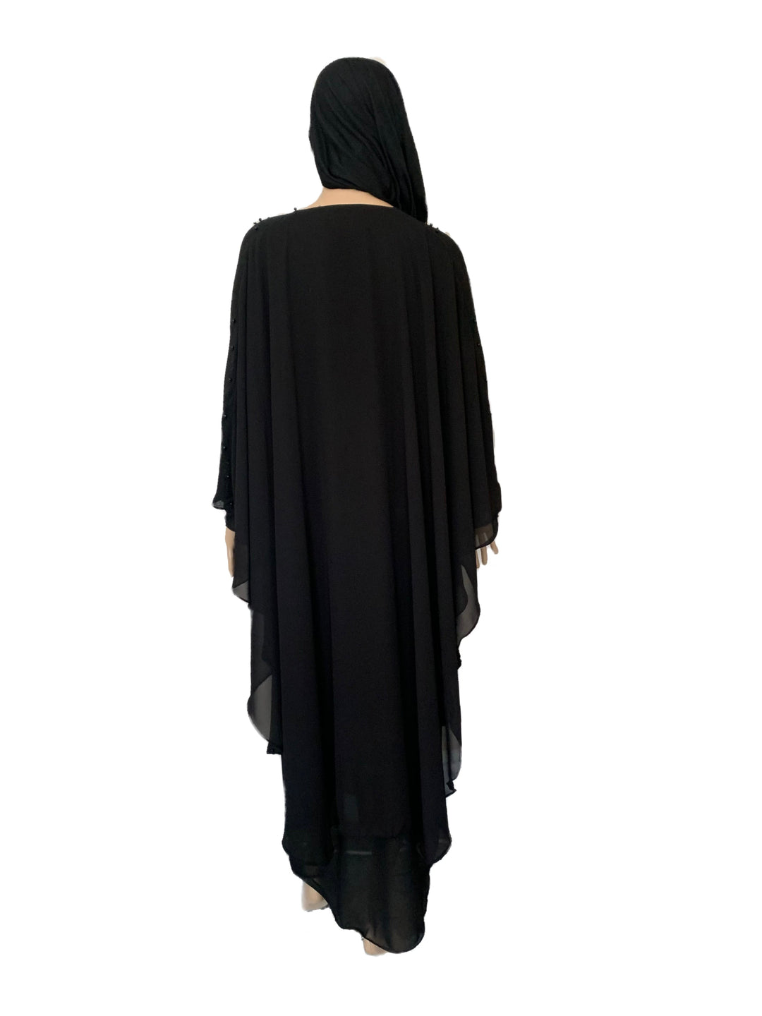 Farasha Beaded Cape Abaya TK- Black