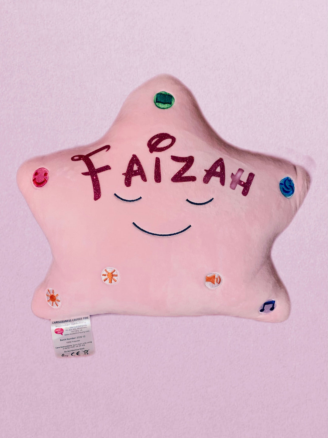 My Personalised ’ Dua Star Pillow – Pink Star