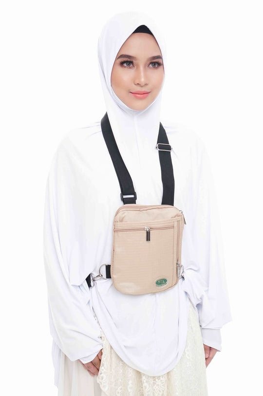 Hajj & Umrah - Anti-Theft Secure Side Bag & Neck Bag by Hajjsafe- Large