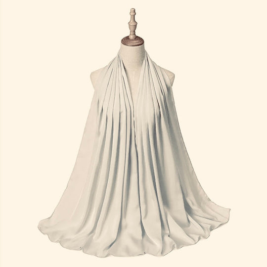 Silk Chiffon Scarf / Hijab - White