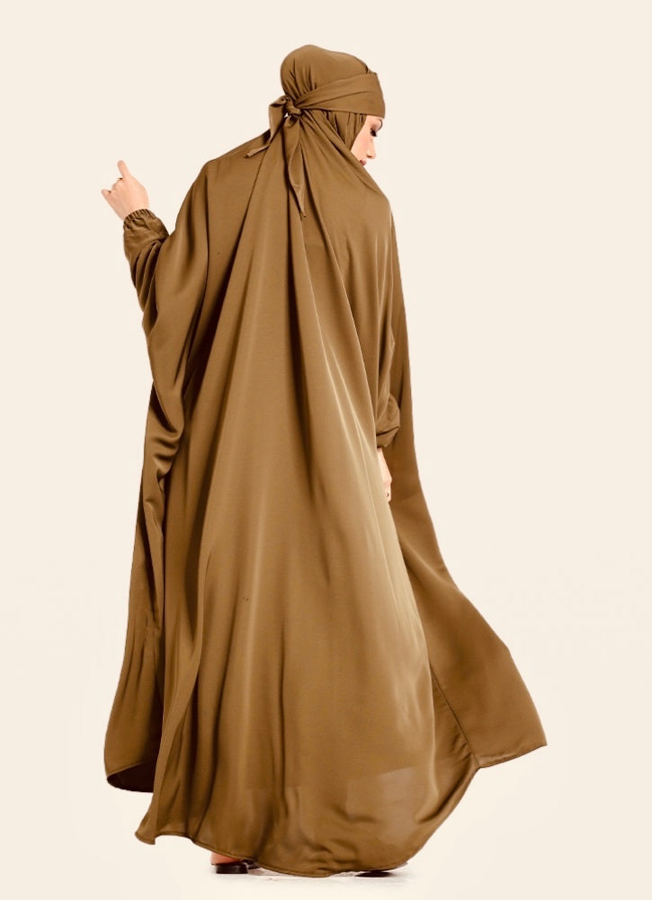 Overhead Full all in one Jilbab - brown TK