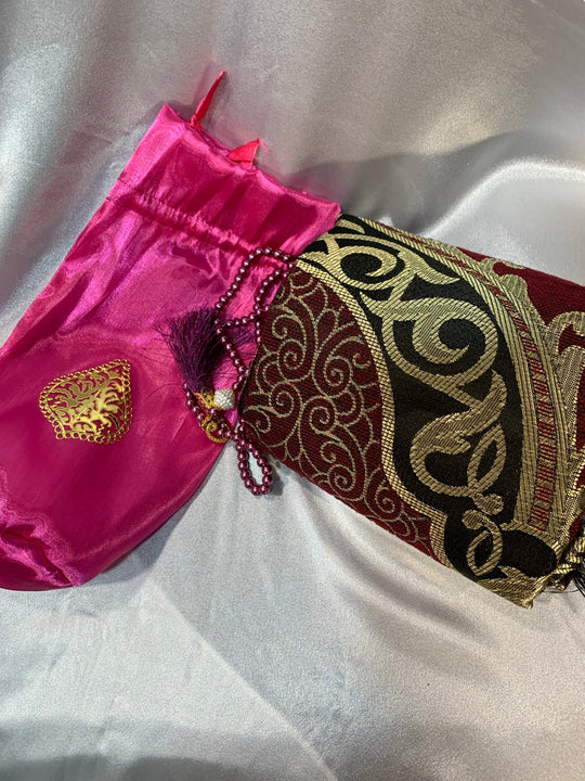 Prayer Mat and Tasbeeh set with gift pouch GS01
