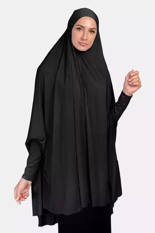 Extra Large Burkha/ Khimar with Sleeves/ Arms -Black 144
