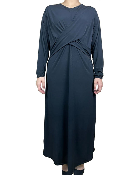 Cross over Jersey Abaya ZTK-BLACK