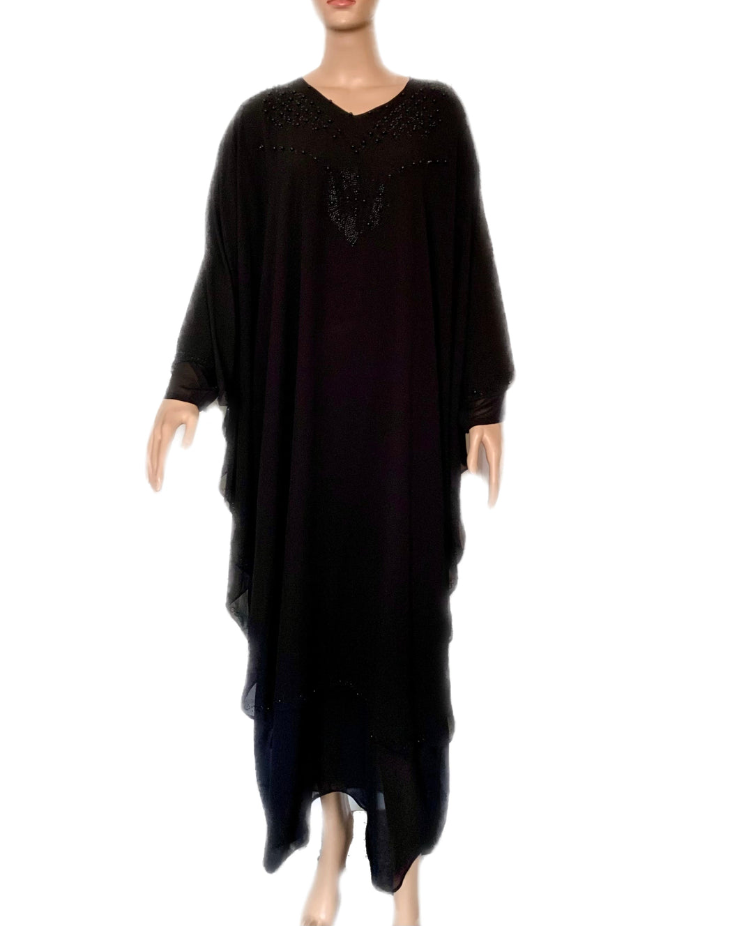 Farasha Beaded Cape Abaya TK- Black