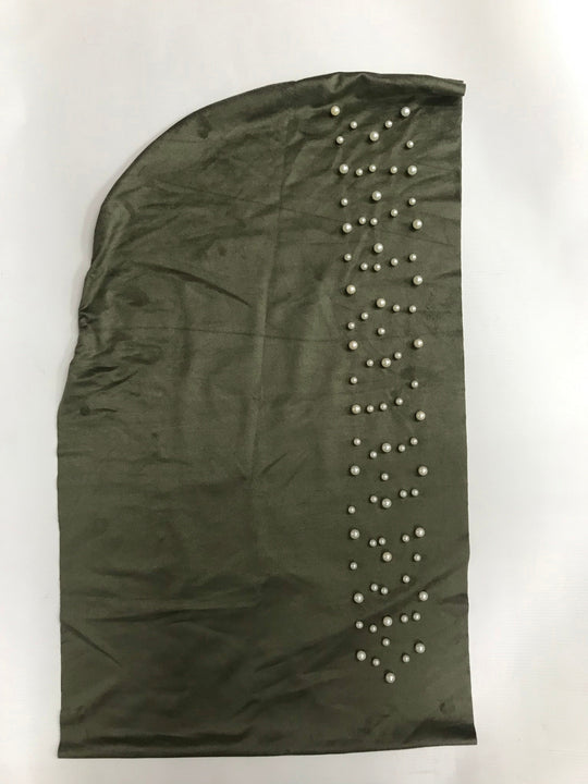 EASY TO WEAR BEADED SUEDE TURBAN/CHEMO HIJAB WRAP TK