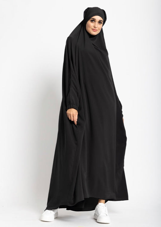 Overhead Full all in one Jilbab - Black Z