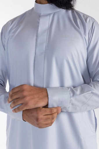 Collar Al Aniq Thobe/Jubbah - Light Grey