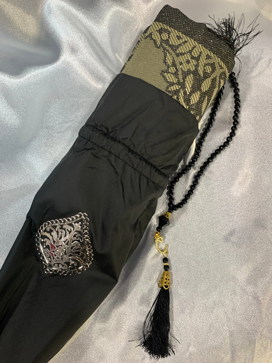 Prayer Mat and Tasbeeh set with gift pouch GS01