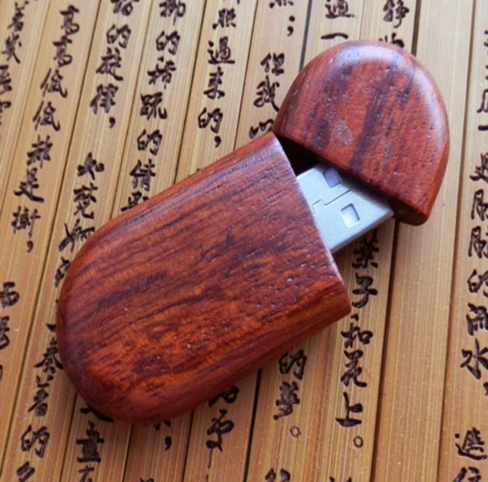 QURAN ON USB Dark Wood STICK ( ARABIC  & ENGLISH )