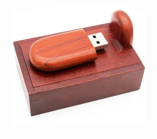 QURAN ON USB Dark Wood STICK ( ARABIC  & ENGLISH )