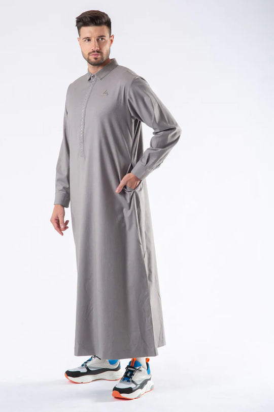 LWR2421 Latest Lawung Thobe/Jubba - silver grey