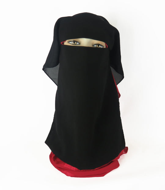 Double Layered Niqab/Face Veil with ties - Ac-05