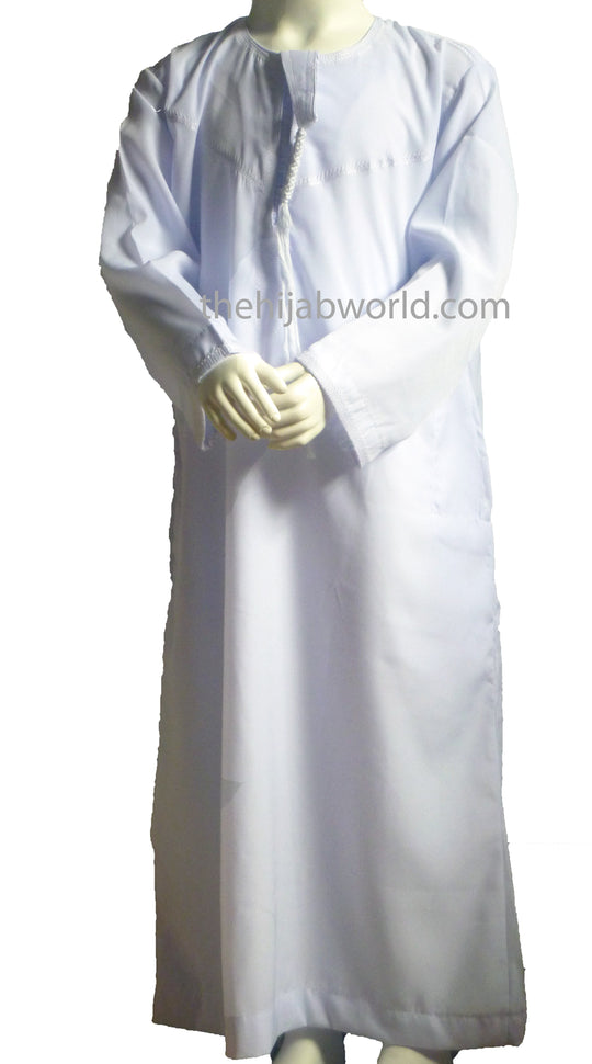 Boys Budget string Thobe/ Jubba   28-50 size- white