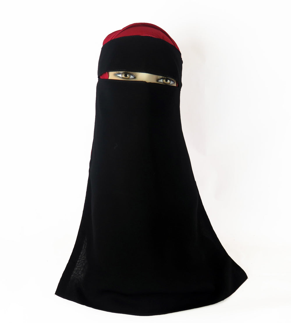 Black Large light breathable Niqab/Face Veil - Ac-01